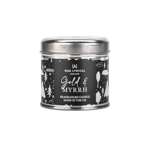 Image of Wax Lyrical Gold & Myrrh Candle Tin | Rich Amber Fragrance | Up to 35 Hours Burn time