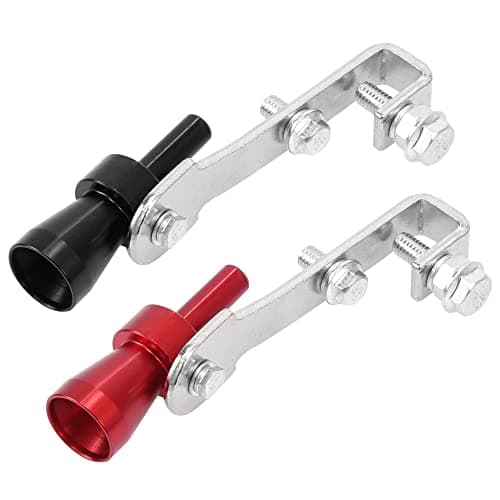 Image of X AUTOHAUX 2pcs S Size Universal Car Turbo Sound Exhaust Muffler Black Red