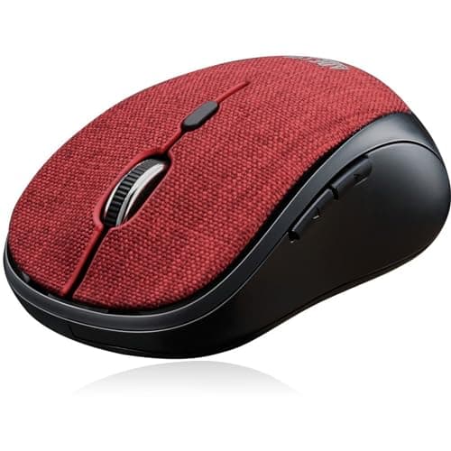 Image of Adesso iMouse S80R 2.4Ghz Fabric Wireless Red Fabric Mini Optical Mouse, 5-Button, Red