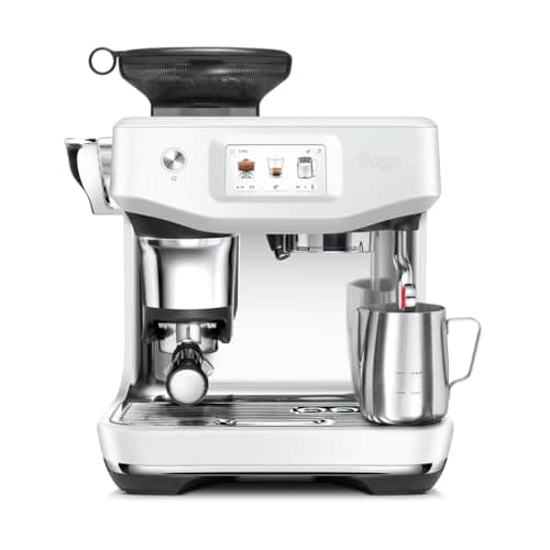 Image of Sage - The Barista Touch Impress - Bean to Cup Coffee Machine with Grinder and Milk Frother, Cappuchino, Latte, Espresso Maker, Easy to Use, 8 Presets, With Milk Jug, 1700 W, Sea Salt