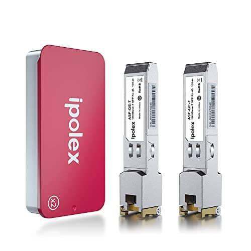 Image of ipolex 2 PCS 1G SFP to RJ45 Copper Transceiver, 1000Base-T Mini GBIC RJ-45 SFP Module Compatible with Cisco GLC-T/SFP-GE-T, Meraki MA-SFP-1GB-TX, Ubiquiti UF-RJ45-1g, Mikrotik etc.(CAT.5e, 100-m)