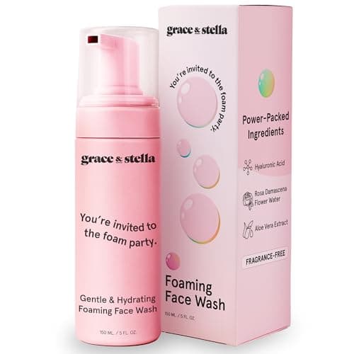Image of Award Winning Foaming Facial Cleanser (150 ml) - Vegan Sensitive Skin Face Wash Foaming Cleanser - Limpiador Facial - Hydrating Facial Cleanser by grace and stella (150 ml)