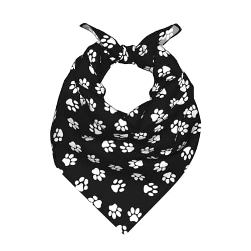 Image of Longzehao Paw Print Print Paisley Bandanas for Men and Women,Neck Gaiter Head Wrap Headwear Face Mask Scarf