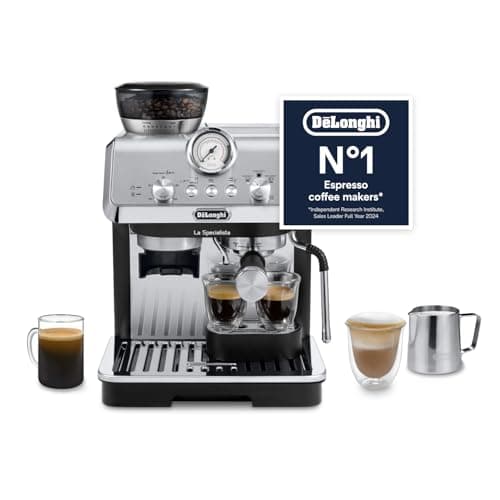 Image of De'Longhi La Specialista Metal Barista Pump Espresso Machine, Bean to Cup Coffee and Cappuccino Maker, EC9155.MB, 1450W, Silver