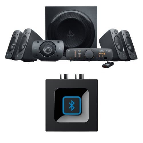 Image of Logitech Z906 5.1 Surround Sound Speaker System, THX, Dolby & DTS Certified, 1000 Watts Peak Power,PC/PS4/Xbox/Music Player/TV/Smartphone/Tablet + Bluetooth Receiver/Bluetooth Audio Adapter