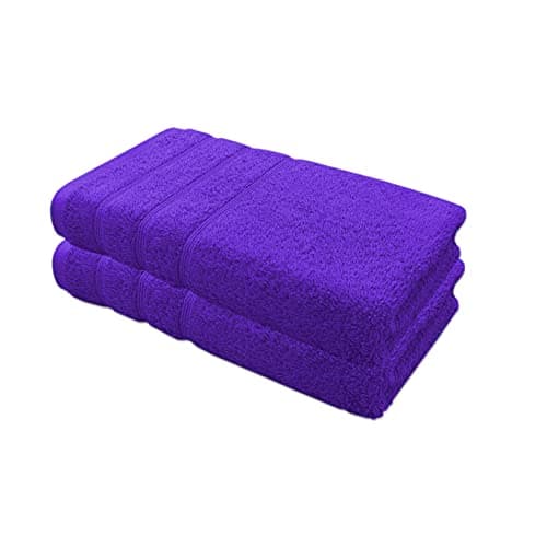 Image of A & B TRADERS Premium Cotton Towels - Face Cloths - Guest Towels - Luxury Hand Towels - Hotel Quality Bath Towels - Jumbo Bath Sheets (Purple, 2X Hand Towels)