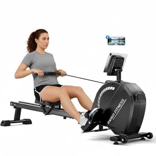Image of Dripex Home Rowing Machine, Foldable Rower Machine, Silent Full Body Exercise Equipment, Space Saving Compact Design for Daily Indoor Fitness Training, Ideal for Home Use, Versatile Low Impact Workout