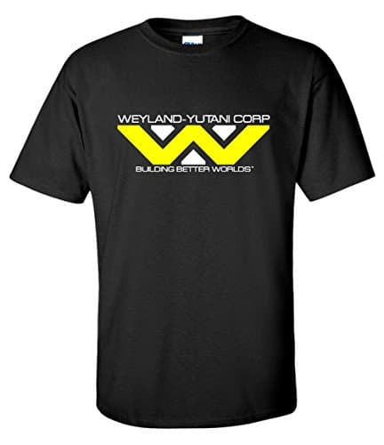 Image of Weyland-Yutani Corp Alien 80s Ski-Fri Movie Film Black T-Shirt (Large)