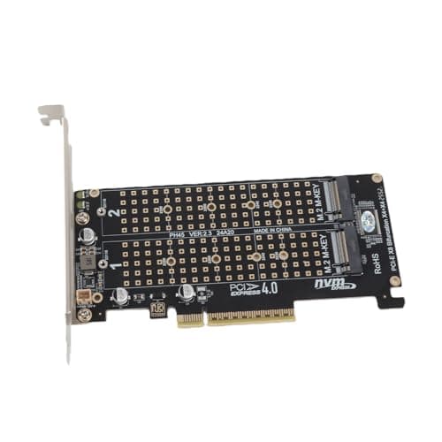 Image of PCIE to NVME Dual Bay Expansion Card, Dual M.2 NVMe SSD to PCIE X8 M Key Hard Drive Adapter Card, Signal Splitting Array Card(ph45)