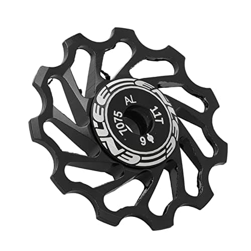 Image of Tbest 11T Ceramic Rear Derailleur Wheel for Mountain Bike - High-Speed Metal Roller with Self-Lubricating Bearings, Universal 8-11 Speed Compatibility (11T black)