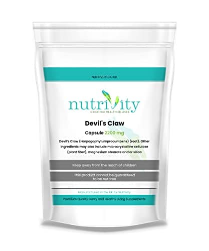 Image of Devils Claw 2200mg Vegan Capsules | High Strength Anti Inflammatory Herbal Supplement | | Joint, Back & Muscle Support | Halal | 4 Months Supply | UK Made GMP | Nutrivity