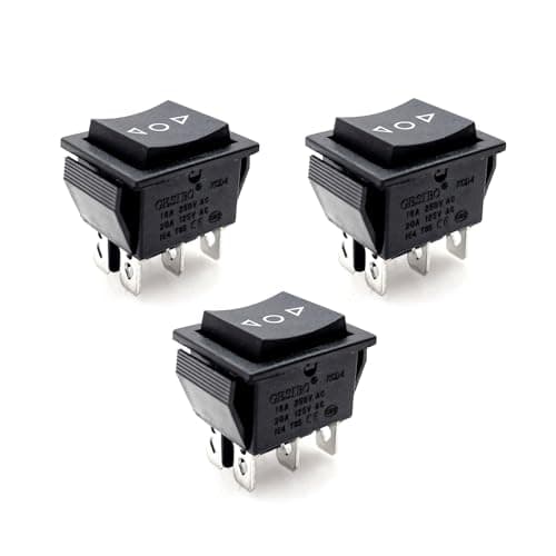 Image of JZK 3x Rocker Switch 6 Pin, AC 250V Double Pole Double Throw (DPDT) 16A ON-OFF-ON Momentary