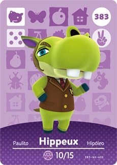 Image of Hippeux - Nintendo Animal Crossing Happy Home Designer Series 4 Amiibo Card - 383