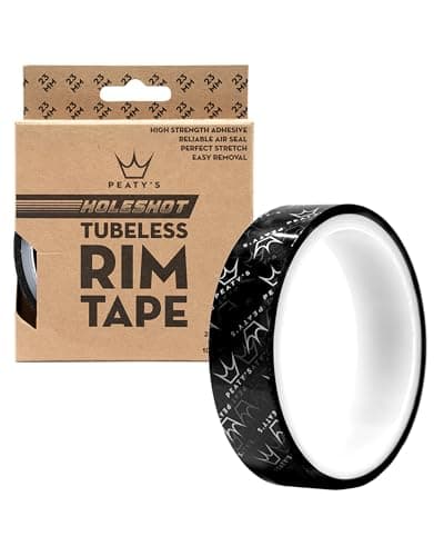 Image of Peaty’s Holeshot Tubeless Rim Tape - 10 Metre Roll, High-Strength Adhesive Bike Protection Tape, Air-Tight Seal, Puncture Resistant & Semi-Transparent for MTB, Road & Gravel Bike Tubeless Setup - 23mm