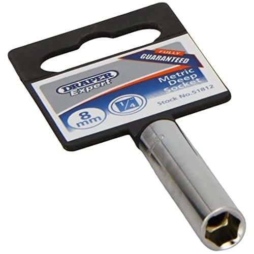Image of Draper Expert 51812 8 mm 1/4-Inch Square Drive Hi-Torq 6-Point Deep Socket