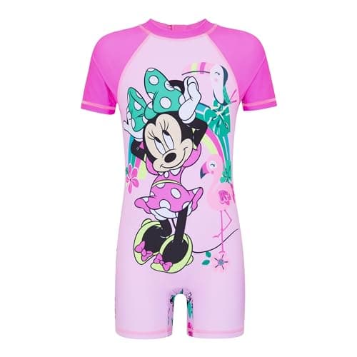 Image of Disney Minnie Mouse Girls Swimsuit - Tropical - 3-4 Years Pink