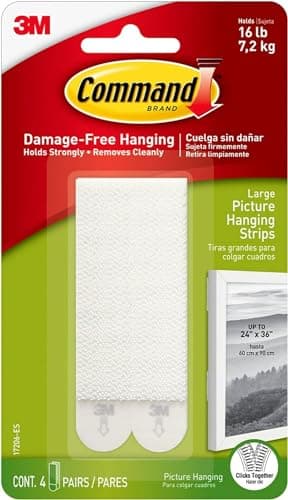 Image of Command 17206-ES Large Picture Hanging Strips, Pack of 4, White