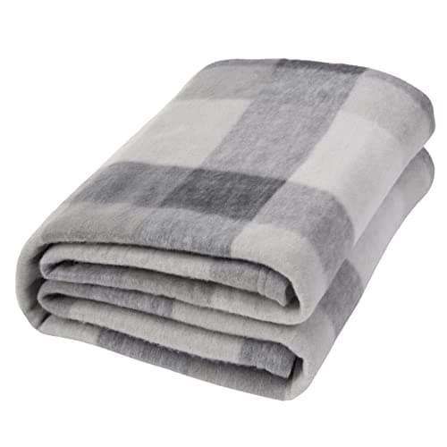 Image of Dreamscene Throws for Sofas Large, Soft Cosy Warm Grey Tartan Check Fleece Blanket for Bed Picnic King Size Blanket Throw Over for Garden Furniture Bed Throw King Size, 200 x 240cm