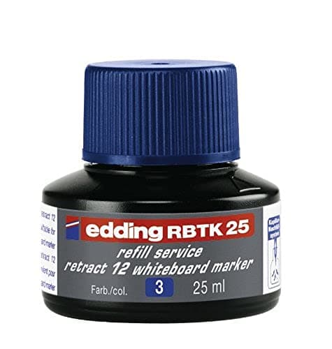 Image of edding Rbtk 25 Refill Ink - Blue - 25 Ml - with Capillary System, Ideal for Clean and Uncomplicated Refilling of The Whiteboard Marker Retract 12