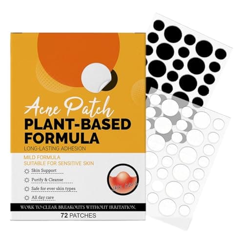 Image of Pimple Patches for Face - 72 Pieces Spot Stickers | Invisible Healing Dots for Blemish Care Office, Travel or Home Use Gentle Hydrocolloid Skincare Covers for Clearer Skin