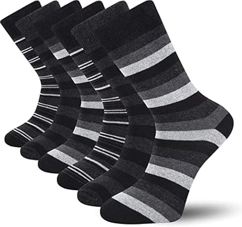 Image of Cob Stallion- Multi-Stripe Men's Socks, Multicoloured Black Socks for Men, Multipack 6-11 UK- (6 Pack)