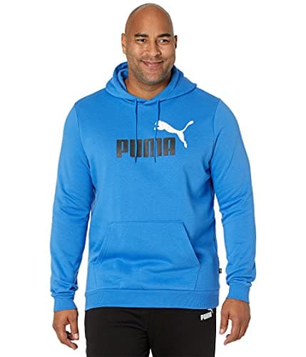 Image of PUMA Men's Size Essentials+ Big Logo Fleece Hoodie, Nebulas Blue, X-Large Tall, Nebulas Blue, XL Tall