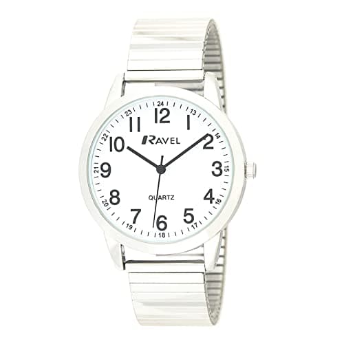 Image of Ravel - Mens Everyday Quartz Watch with Dotted Minute Track on Stainless Steel Expander Bracelet (36mm case) - R0232.21.1 - Silver Tone
