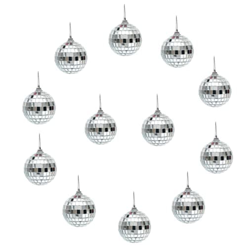 Image of 12Pcs Disco Ball 2Inch Silver Mini Disco Ball Mirror Ball for Disco Party Christmas Home Decoration