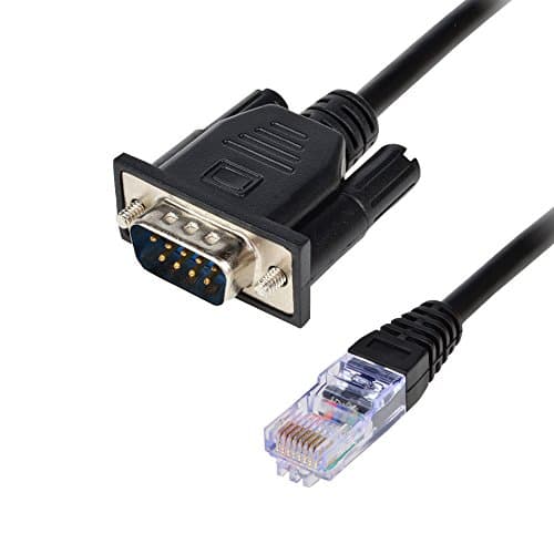 Image of LFHUKEJI RJ45 to RS232, DB9 9-Pin Serial Port Male to RJ45 Cat5 Ethernet LAN Console 3.3Ft/1meter