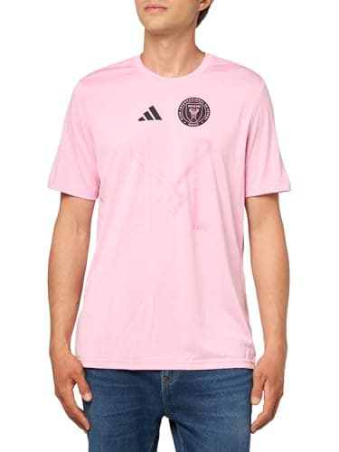 Image of adidas Men's Inter Miami Cf Pre-Game Short Sleeve T-Shirt, True Pink/Club Inter De Futbol Miami, XS