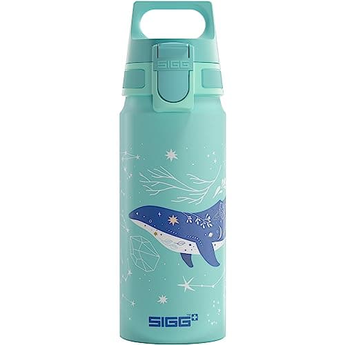 Image of Sigg - Aluminium Kids Water Bottle - WMB ONE Dive - Suitable For Carbonated Beverages - Leakproof - Lightweight - BPA Free - Climate Neutral Certified - Light Blue - 0.6L