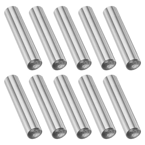 Image of PATIKIL 10 Pcs Carbon Steel Dowel Pins, 3/16" x 1" Round Steel Metal Rods, Silver