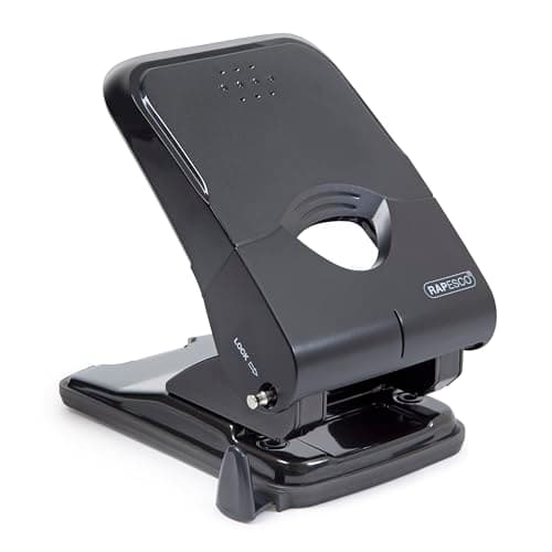 Image of Rapesco 1233 X5-50ps Less Effort 2 Hole Punch,50 Sheet Capacity, Black
