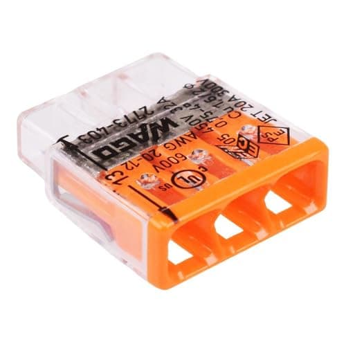 Image of 2773-403 WAGO Orange Compact 3 Way Push Wire Connector 32A (Pack of 10)