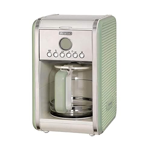 Image of Ariete 1342, Filter Coffee Maker, Tempered Glass Coffee Pot, Capacity up to 12 Cups, 24-Hour Programmable Timer, Auto Power Off, 2000W, Green
