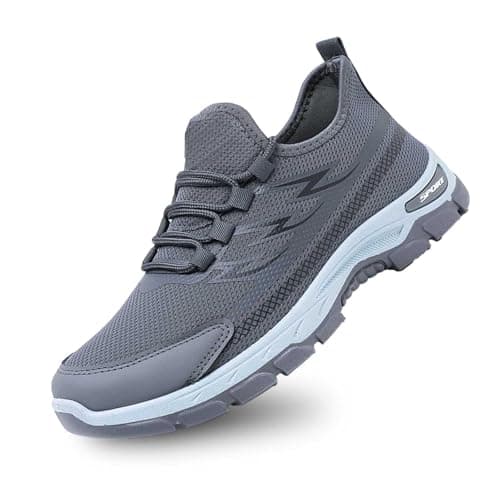 Image of Generisch Mountain Bike Shoes Men's Click Breathable Plain Casual Shoes Comfortable Lightweight Sports Shoes Men 46 2, gray, 9 UK