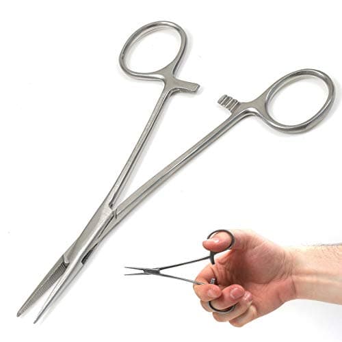 Image of Stainless Steel 6'' 8'' 10''12'' Straight or Curved Fishing Forceps carp Sea Fly (6'' Straight)
