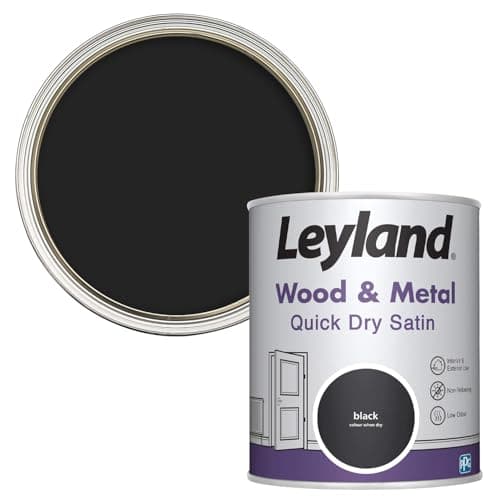Image of Leyland Wood & Metal Quick Dry Satin, Black, 750ml