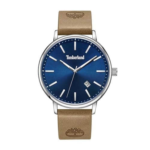 Image of Timberland Spencer Analogue Date Display Brown Leather Strap 3ATM Watch