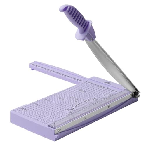 Image of JIELISI A4 Paper Trimmer Cutting Performance up to 10 Sheets,12 Inch Cut Length Manual Guillotine Paper Cutter Scrapbooking Tool with Safety Guard, Blade Lock and Side Ruler(Purple)