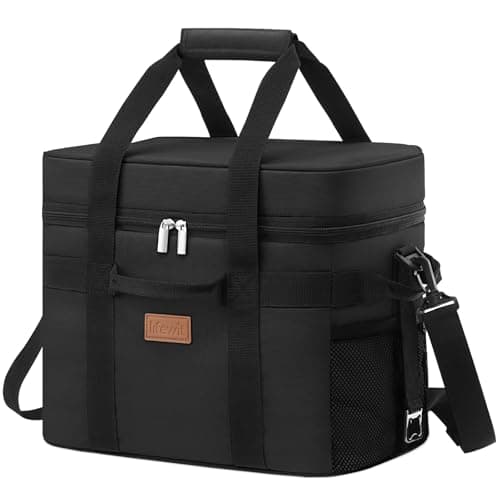 Image of Lifewit 20L 30-Can Soft Cooler Bag with Hard Liner, Large Insulated Picnic Lunch Bag Box Soft-Sided Cooling Bag for Camping、BBQ、Family Outdoor Activities, Black