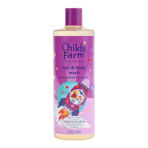 Image of Childs Farm Kids Hair & Body Wash, Blackberry & Apple | Tear-free, Gently Cleanses | Suitable for Dry, Sensitive Skin, 500ml
