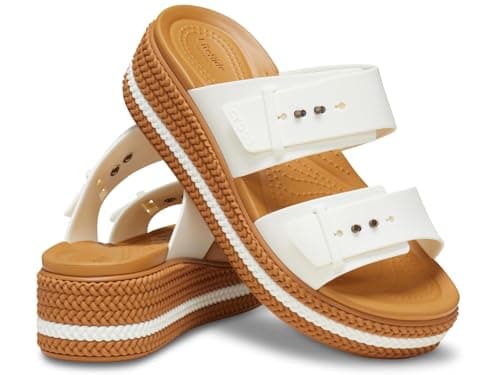 Image of Crocs Women Sandal,Brooklyn Woven Buckle,Chalk,5 UK Women