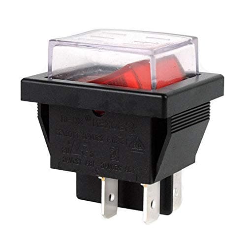 Image of Waterproof Electric Push Button Switch 4Pins 16A 250VAC Rocker Switches for Motorcycle Meat Grinder Cooker Treadmills and Hair Drier, 2-Pack, RK1-01