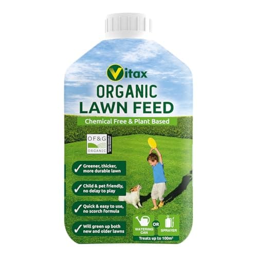 Image of Vitax Ltd 5OLL1 Chemical-Free and Plant Based, Organic Liquid Lawn Feed Concentrate, 1L (Treats up to 100m2)
