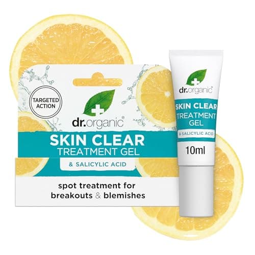 Image of Dr Organic Skin Clear 5 in 1 Treatment Gel, Minimise Spots & Reduce Redness, Salicylic Acid, Oily Skin, Natural, Vegan, Cruelty-Free, Paraben & SLS-Free, Organic, 10ml, Packaging may vary