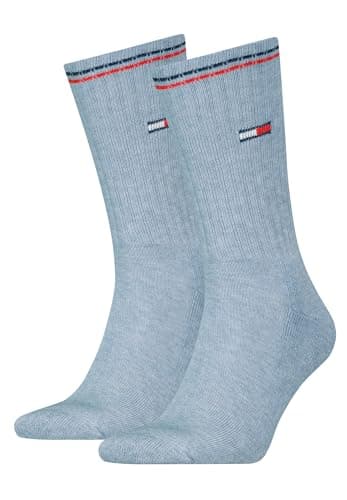 Image of Tommy Hilfiger Unisex Crew Socks, Blue, 6-8 UK