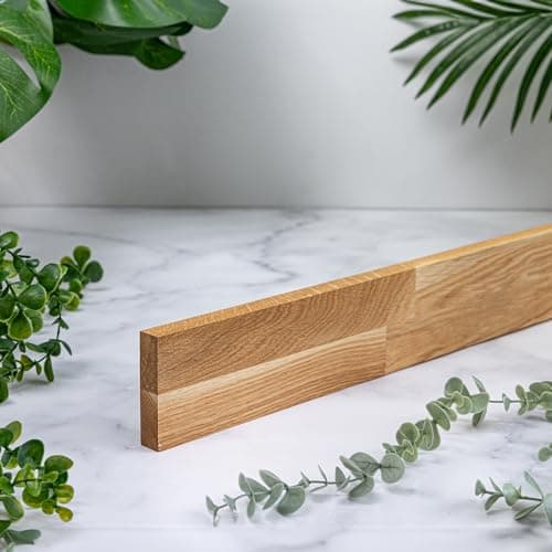 Image of Solid Oak Kitchen Worktop Upstand | 3000mm x 80mm x 18mm | Premium Wood Worktops | Oak Wooden Timber Counter Tops | Cut to Size Customisation Available | Real Wood Block Stave Kitchen Countertops