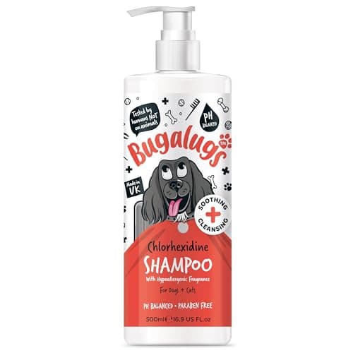 Image of BUGALUGS Dog Shampoo for Itchy Skin Antibacterial And Antifungal Natural Safe Sensitive Formula - Fast Absorbing Skin Cooling First Aid relief For Cuts Grazes Skin Irritation
