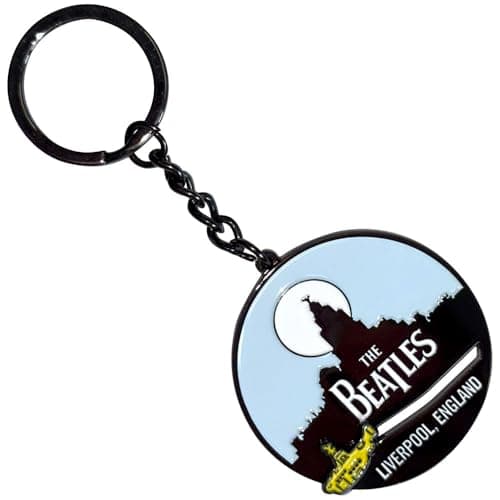 Image of Rock Off officially licensed products The Beatles Liverpool Skyline Yellow Submarine Keychain Keyring One Size
